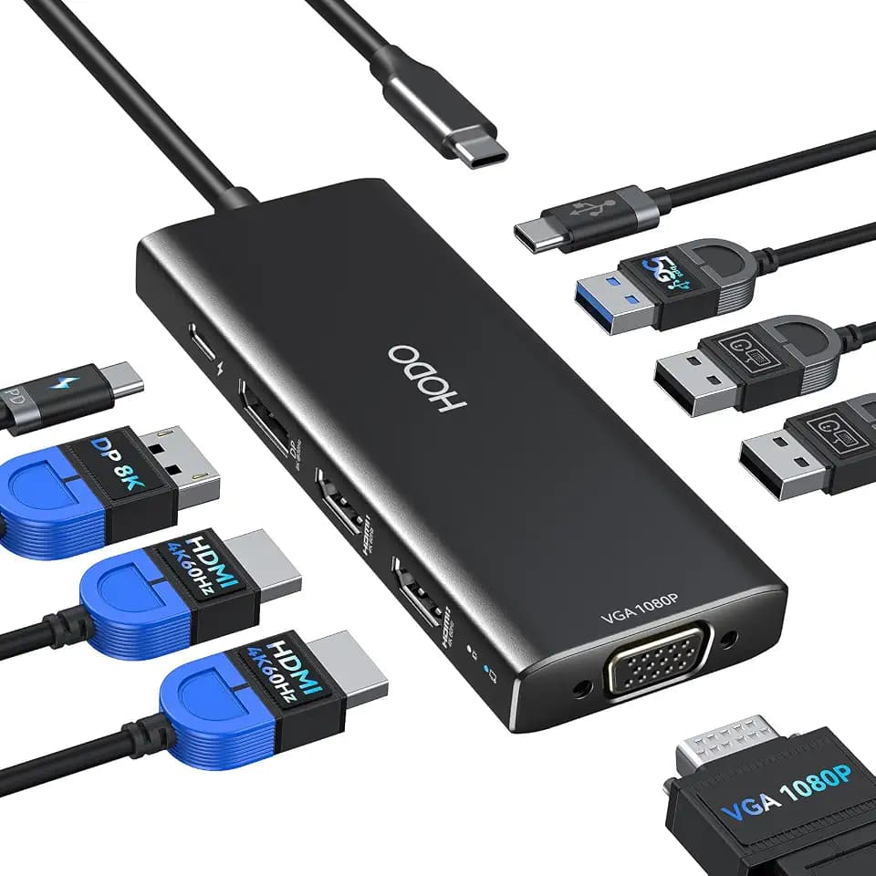 USB C Docking Station Dual Monitor for HP,Laptop Docking Station 3 Monitors