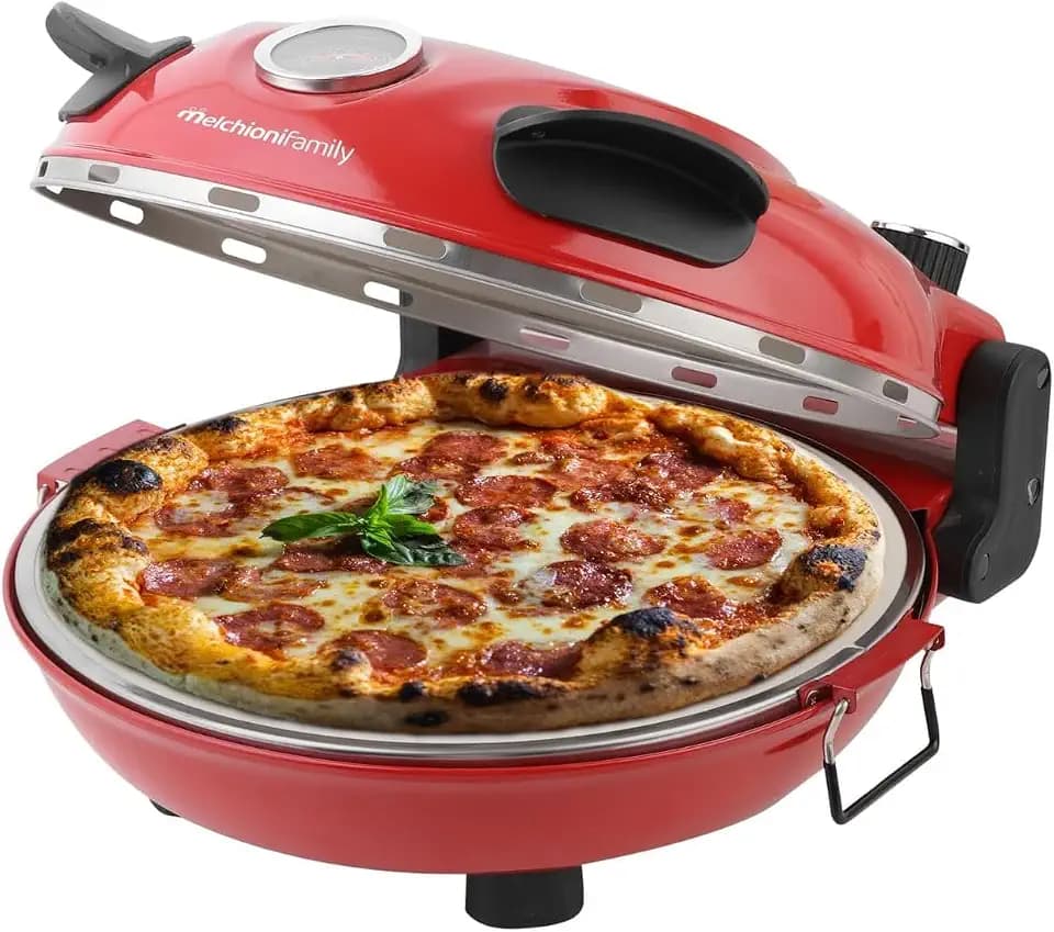 Melchioni Family | Bellanapoli PLUS Doppelwiderstand 1300 Watt unabhängige Regulierung der Widerstände oben und unter analogen Thermostat Temperaturen bis 400°C