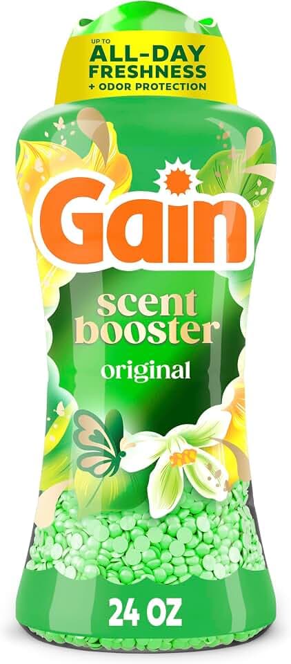 Gain In-Wash Laundry Scent Booster Beads Long-Lasting Fresh Scent Beads All Day Freshness and Odor Protection, Original Scent, 24 oz (Packaging May Vary)