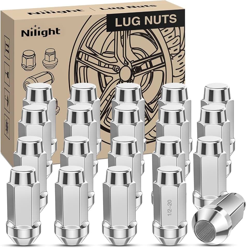 Nilight 20PCS 1/2-20 Lug Nuts Compatible with 1987-2017 Jeep Wrangler