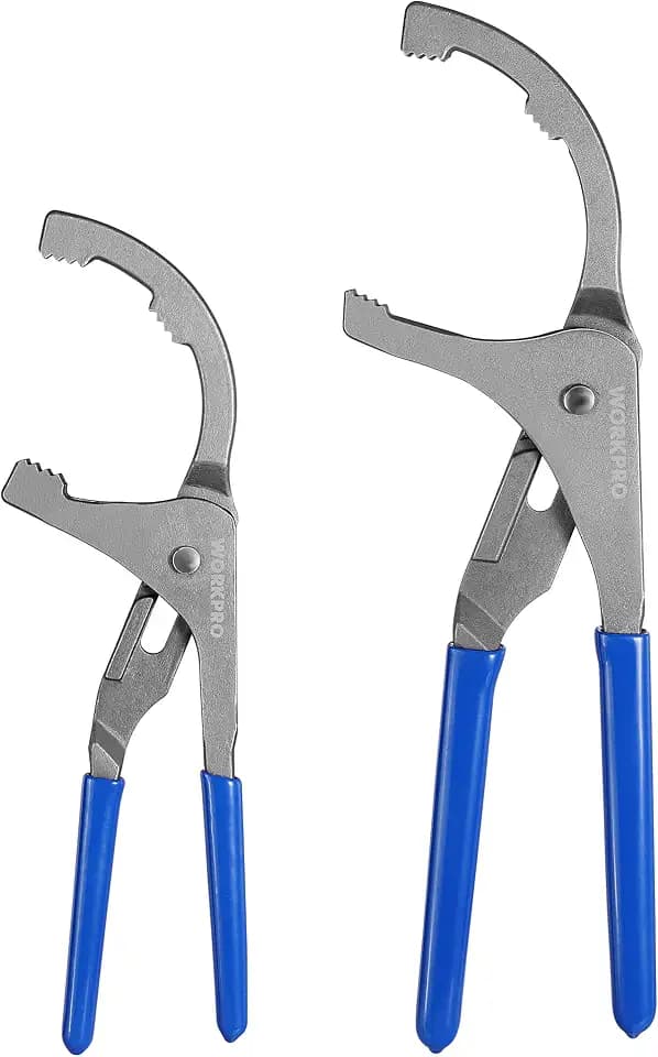 WORKPRO Oil Filter Wrench Set, 9" & 12" Oil Filter Removal Pliers Tools