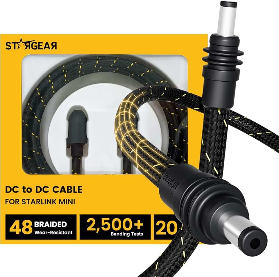 for Starlink Mini Cable 16.4FT, Braided Wear-Resistant 20AWG