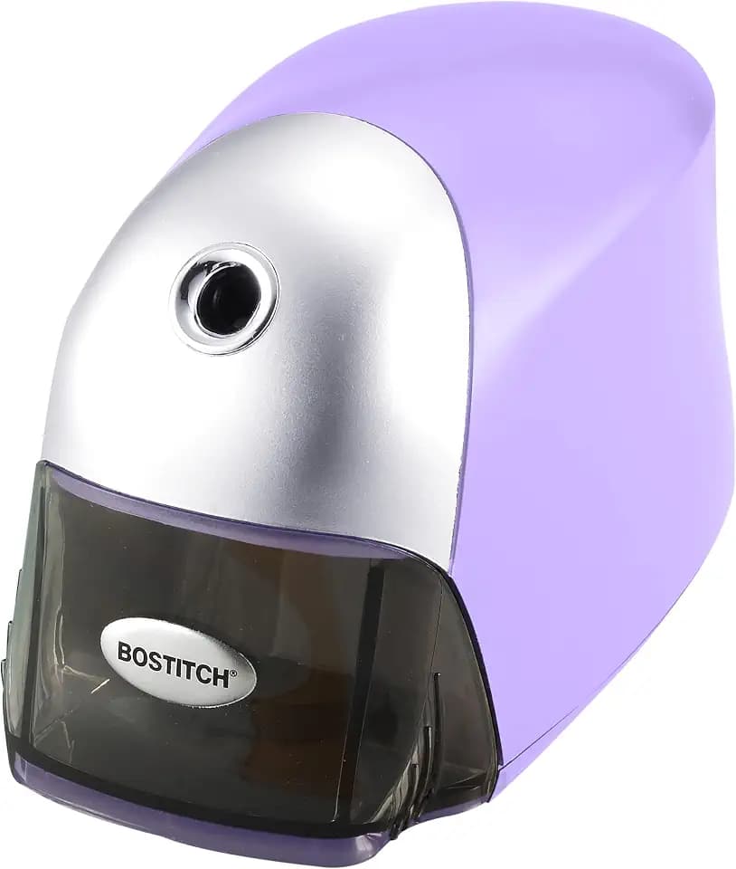 Bostitch Office QuietSharp Executive Heavy Duty Electric Pencil Sharpener for 65% Faster Sharpening and 6X Longer Cutter Life - Colored Pencil Compatible, Purple