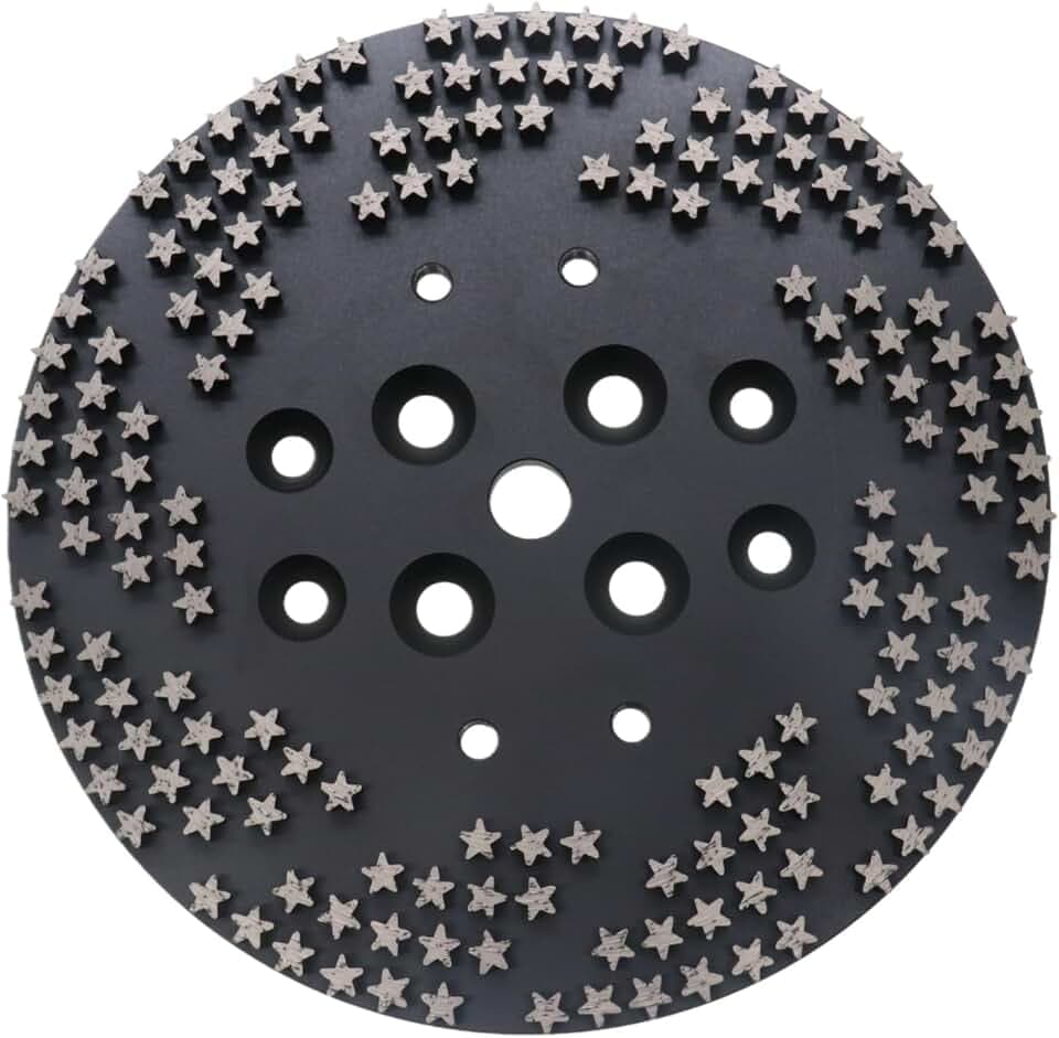 10’’ Diamond Grinding Disc Plate for Concrete Preparation, Compatible with Edco Husqvarna Blastrac MK Grinders, 30/40 Grit Medium Bond, Star Segments