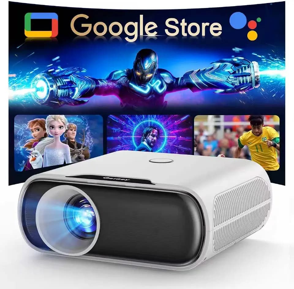 [3000 Brightness | GoogIe TV |Official Apps] 4K Projector with WiFi and Bluetooth, GoogIe Voice, DoIby Audio, HDMI ARC CEC Native 1080P Portable Projector
