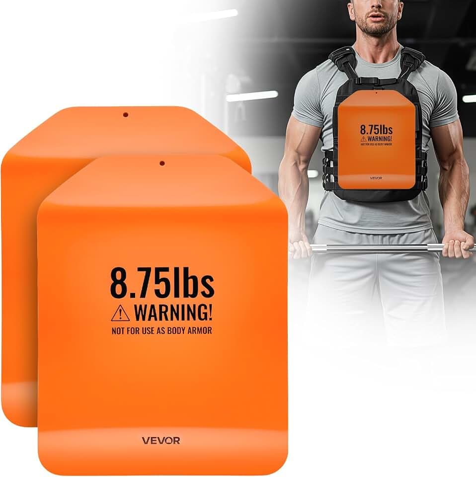 VEVOR Gebogene Gewichtswestenplatten, 5,75/8,75/6,6 kg Paare, Premium Stahl Taktische Gewichtsplatten für Weste, ergonomisches Design, für Kraftausdauertraining, Laufen, Joggen, Fitness, schwere