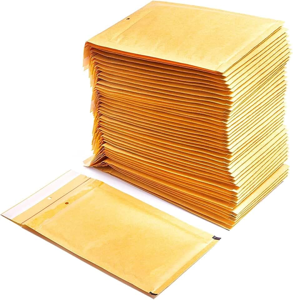 Gepolsterte Umschläge aus Polyethylen-Innenpolster, Farbe Braun, Versandtaschen mit Kapazität für Dokumente mit einer maximalen Fläche (20 Polsterumschläge, 150x220 mm)