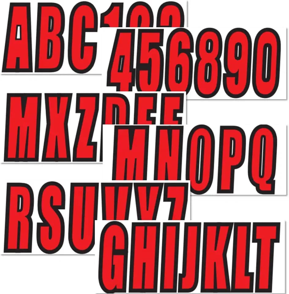 3 inch Boat Registration Number and Letter Sticker Vinyl Decal