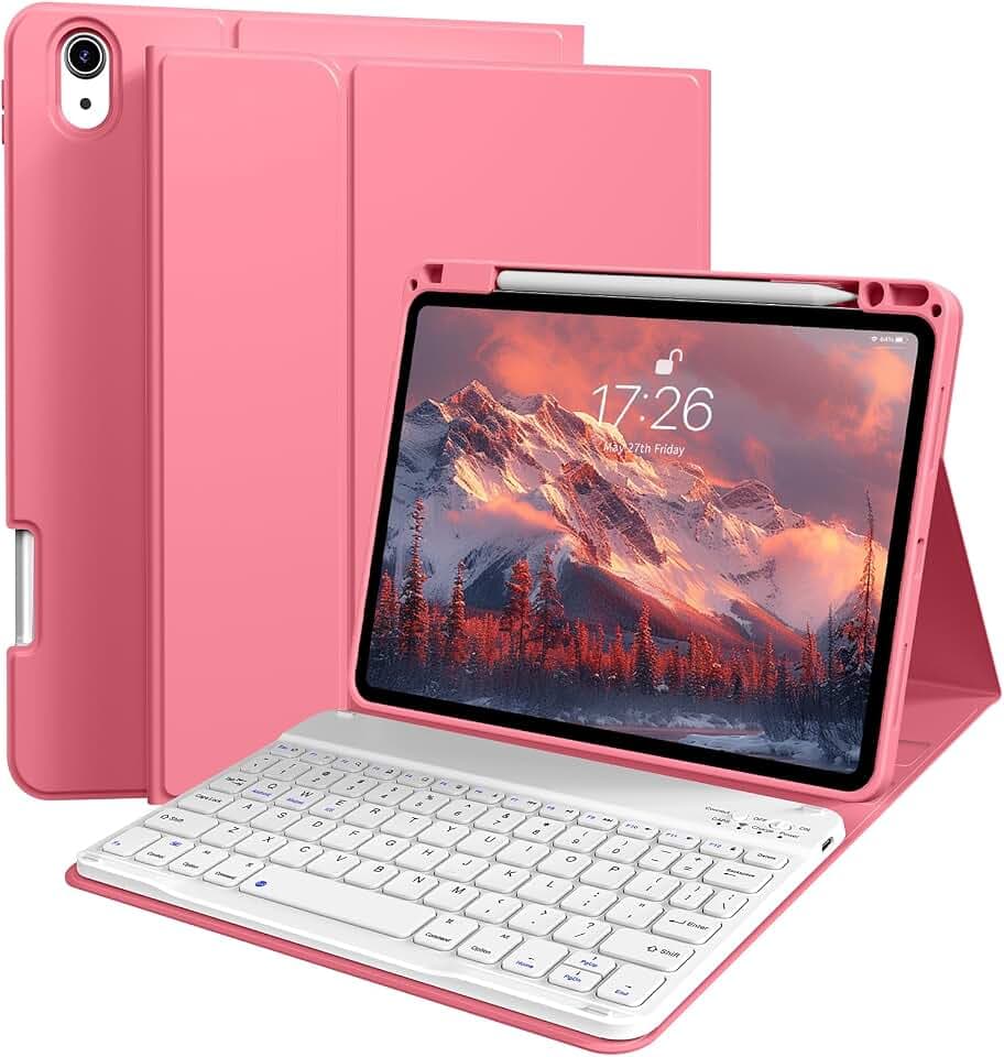 kenke for iPad Air 11 Inch M4/M3/M2 (2026/2025/2024), iPad Air 5/4th Gen (2022/2020) 10.9 Inch Case with Keyboard, Detachable Wireless Bluetooth with Pencil Holder Auto Wake/Sleep (Dark Green)