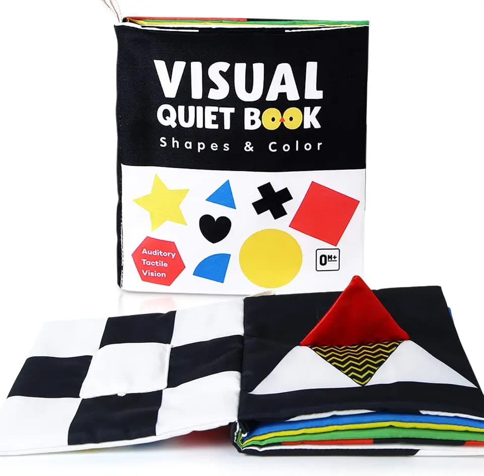 beiens High Contrast Baby Book, Touch and Feel Crinkle Sensory Toy