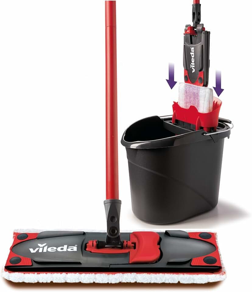 Vileda Ultramax Care Sensitive Set, Bodenwischer & Eimer mit PowerPresse