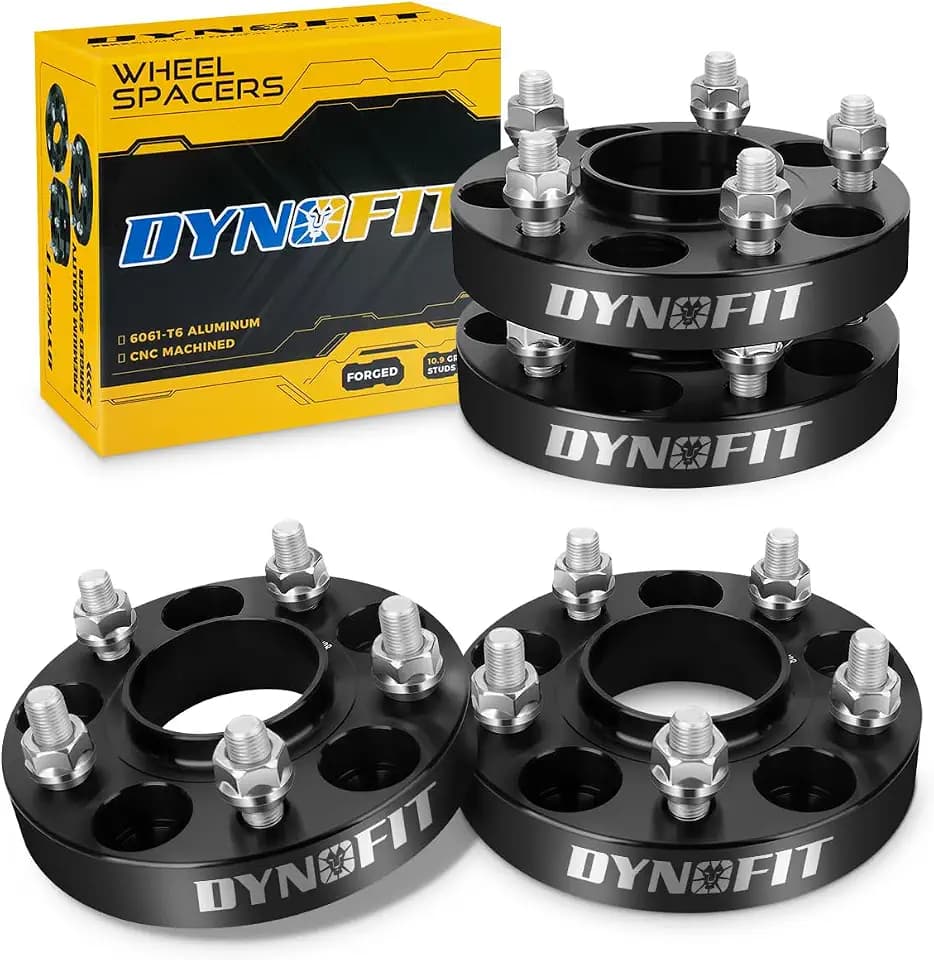 dynofit 5x114.3 Wheel Spacers 1 Inch for Nissan 350Z/370Z & Infiniti G35/G37/FX35, Hubcentric 66.1mm Bore, M12x1.25 Studs, 25mm 5x4.5 Forged Spacers Compatible with Altima/Maxima/Murano, 4Piece