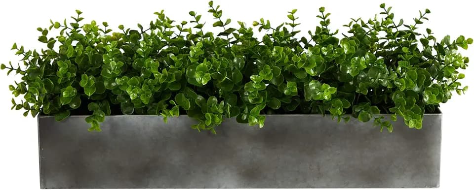 Nearly Natural 25 in Eucalyptus Artificial Plant with Grey Planter