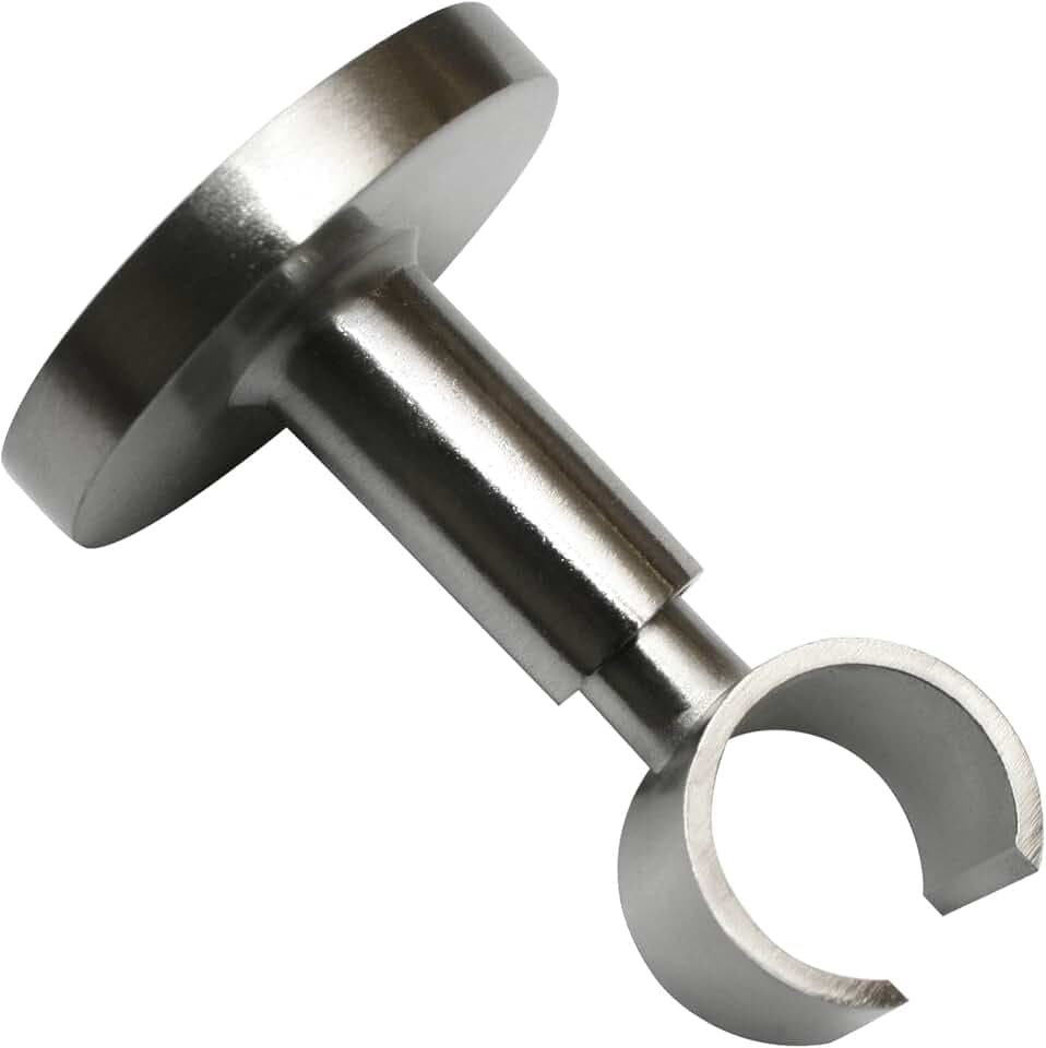 GARDINIA Deckenträger für Gardinenstange, Mit Metallmontageplatte, 1-läufig, Offen, Inkl. aller Montage-Teile, Serie Chicago, Ø 20 mm, Edelstahl-Optik