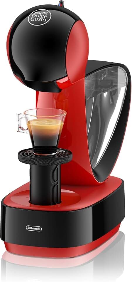 NESCAFÉ DOLCE GUSTO De’Longhi EDG 260.R| NESCAFÉ Dolce Gusto Infinissima | Kapsel Kaffeemaschine | Für heiße und kalte Getränke | 15 bar Pumpendruck für samtige Crema | Ferrari Red