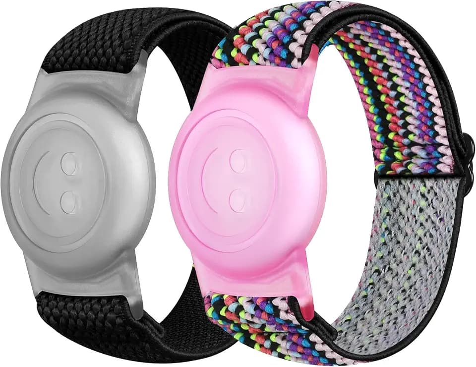 enkic Elastisches Armband für AirTag Kinder, verstellbare Armbänder, kompatibel mit Apple AirTag-Findern, weiches Nylon-Schlaufen-Armband für AirTag, GPS-Tracker, Schutzhülle, Kinder, Jungen, Mädchen