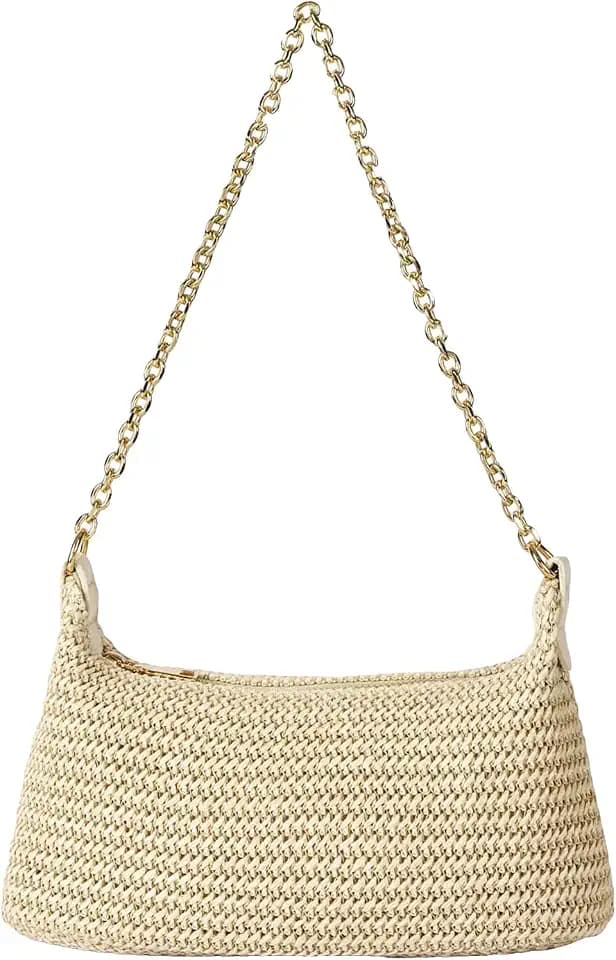 Verdusa Women's Straw Woven Shoulder Bag Summer Beach Purse Vacation Bags