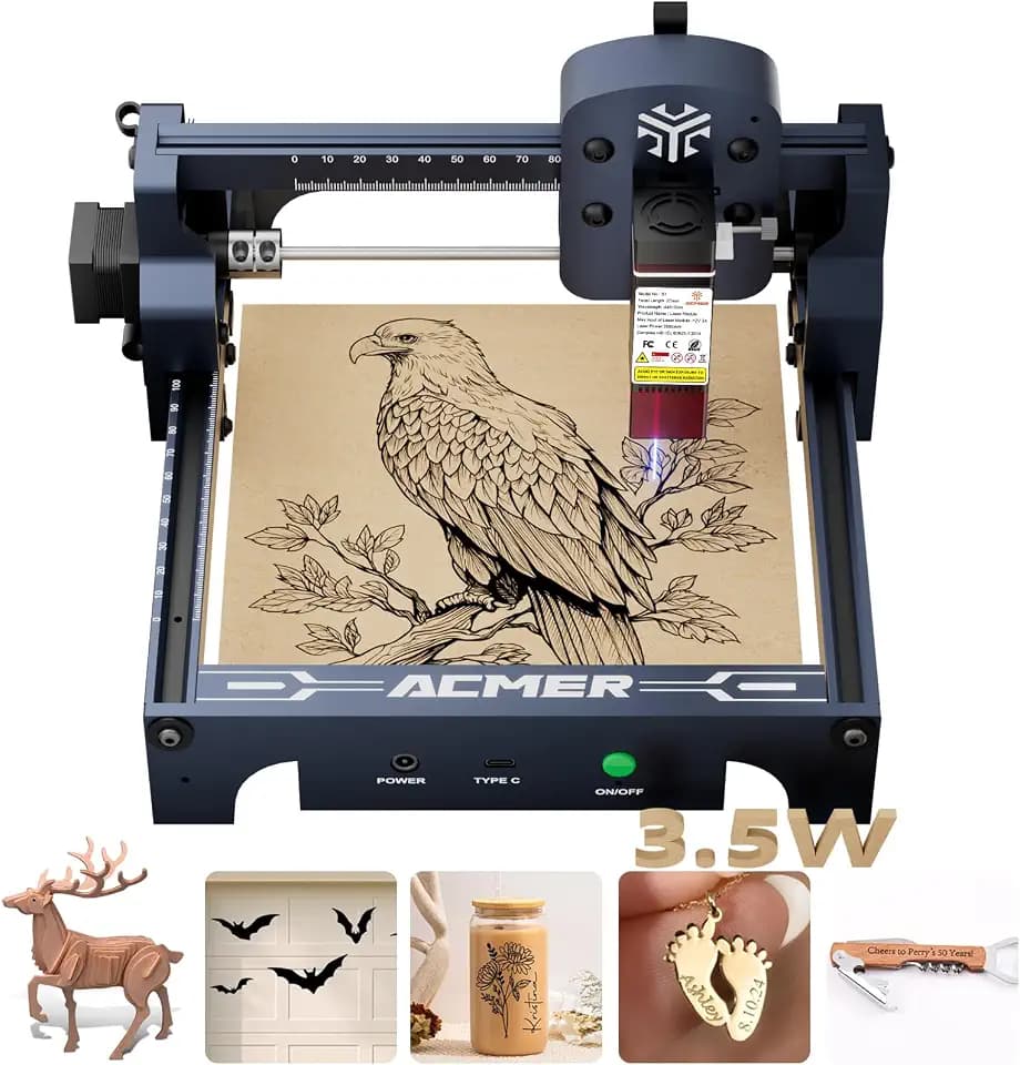 ACMER S1 Laser Engraver Machine, 3500mW Lazer Cutter for Wood and Acrylic
