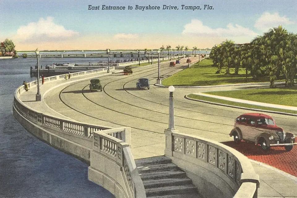 ART.COM Wall Art Print Bayshore Drive, Tampa, Florida, 36" x 24"