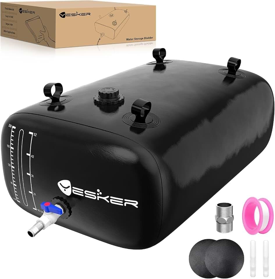 Yesker 63 Gallon Portable Water Tank Bladder for Camping Containers