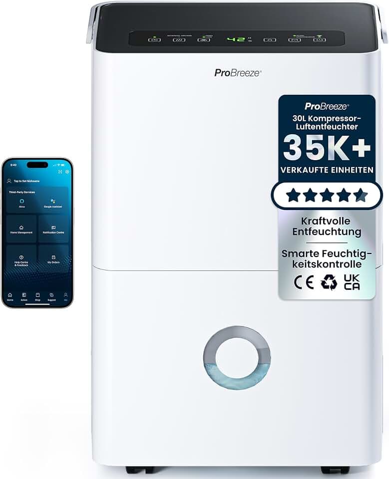 Pro Breeze 30L Luftentfeuchter mit App & WLAN