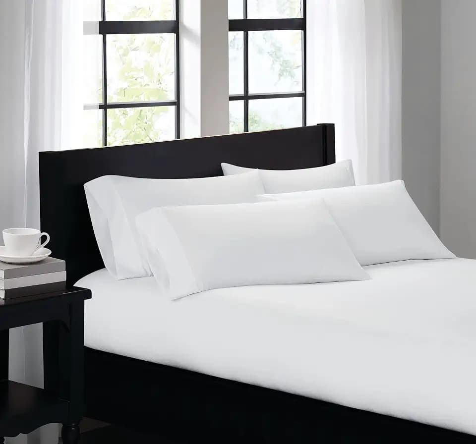 Truly Soft Everyday White 4 Pack King Pillowcase, Solid Color Themed, Adult Bedding, Oeko-TEX Certified