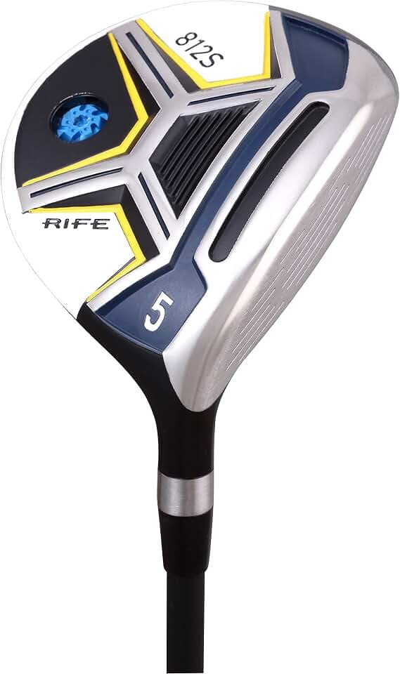 Men's Rife 812s #5 Wood Golf Club, Right Handed Regular Flex with Men's Size Black Pro Velvet Grips
