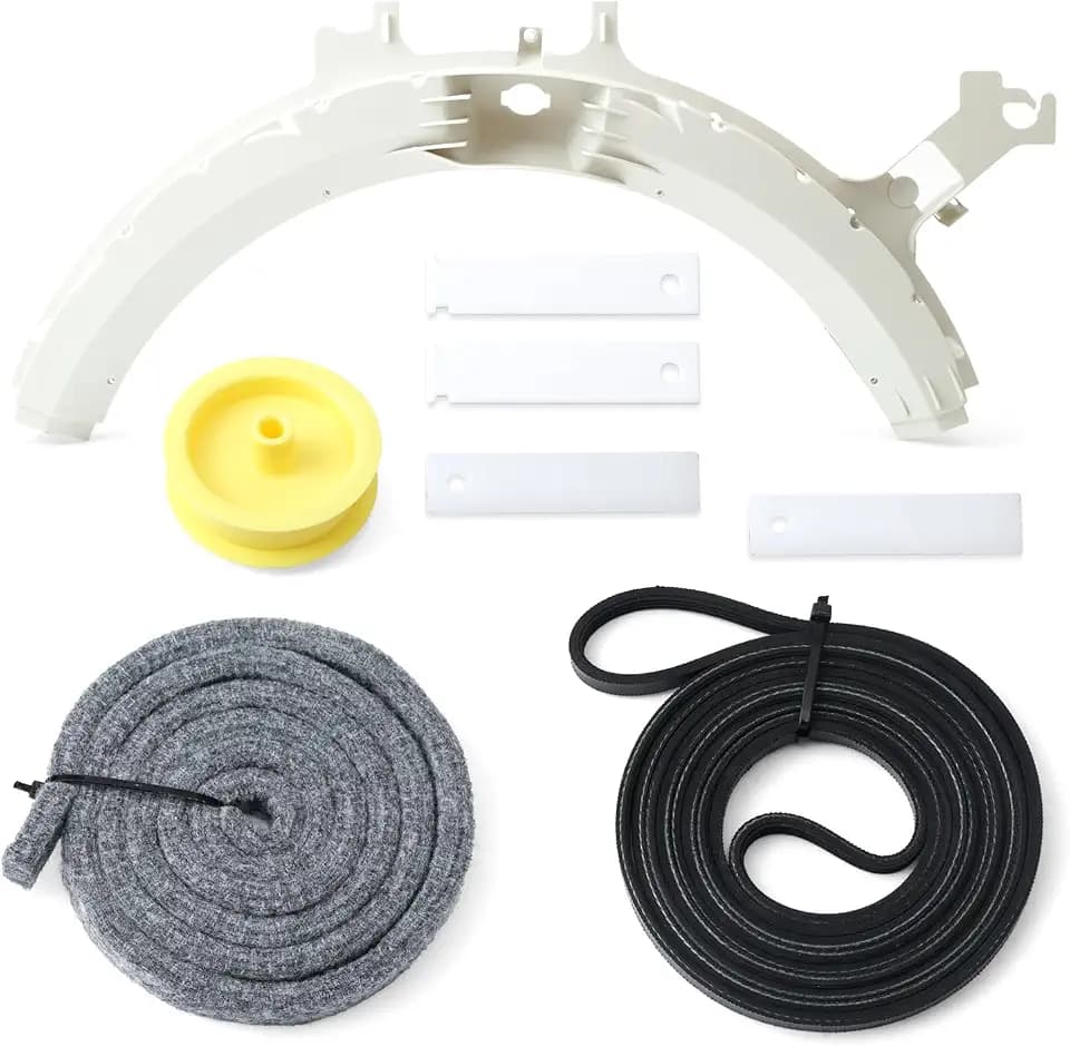 WE49X21874 Drying Machine Bearing Kit Compatible with GE Dryer, Include WE12X83 Idler Pulley WE14M124 Drum Bearing WE09X20441 Felt Seal Ring WE12M29 Drive Belt WE1M1067 & WE1M504 Slides