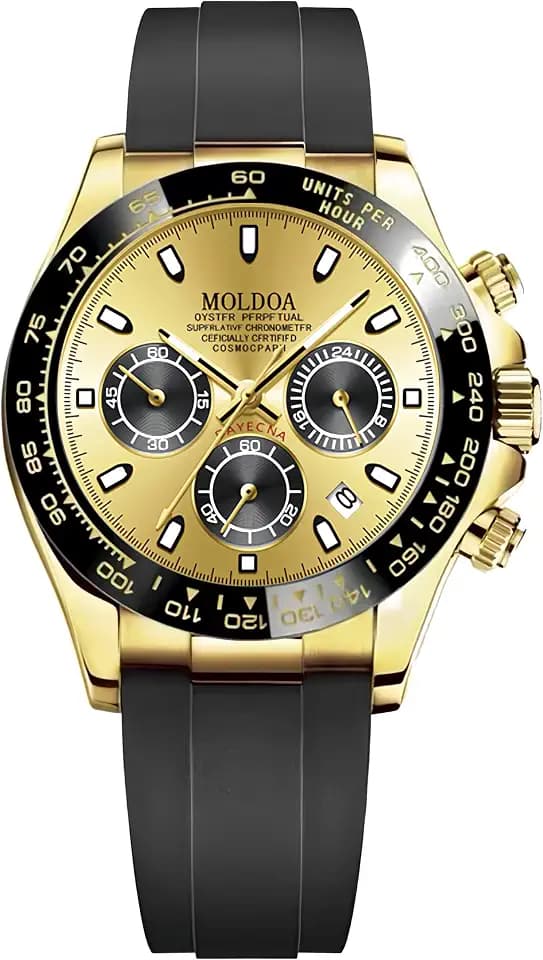 MASTOP Pagani Design Daytona Homage Men's Watch Panda Analog Quartz Japan Movement Chronograph Luxury Wrist Watch Business Waterproof Silicone Strap Sports Pagani Watches for Men