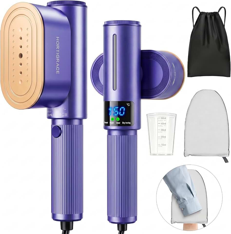 Travel Steamer for Clothes, 2-in-1 Steam Iron & Garment Steamer