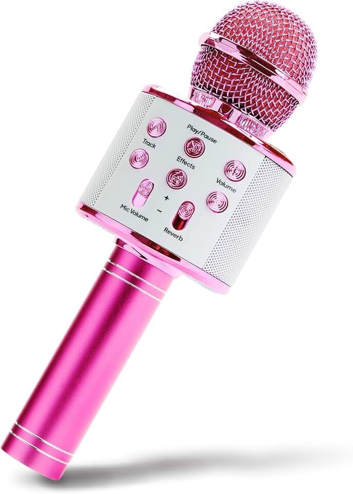 FAO Schwarz Bluetooth Karaoke Microphone with Vocal Effects, Kids Music Toy