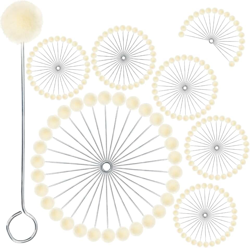 200 Pack Wool Daubers for Leather Dye Wool Ball Brush Dyeing with Metal Handle for Leather Working Crafting DIY Projects