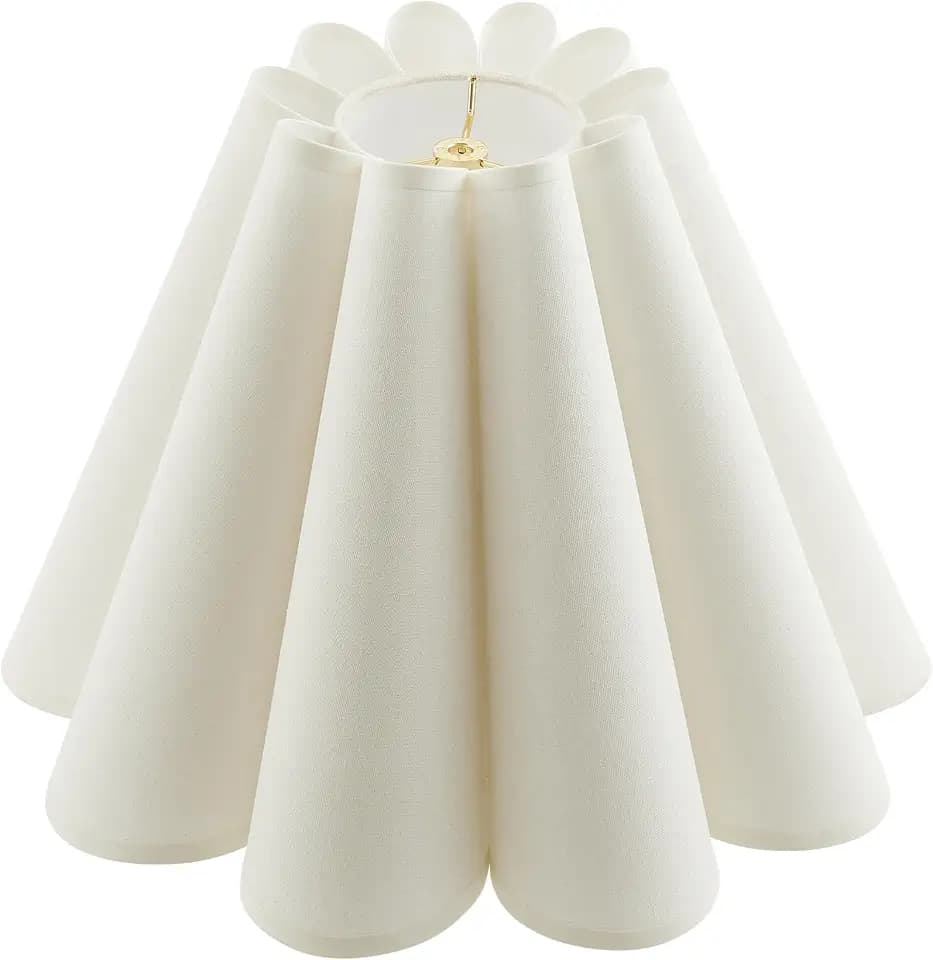 Aspen Creative 34088 Box Pleated Large Empire Spider Construction Lamp Shade, Cream Linen Fabric, 7-1/2" Top x 18" Bottom x 13-1/2" Slant