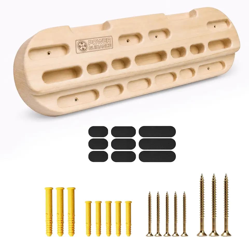 POWER GUIDANCE Rock Climbing Hangboard Wooden Hand Grip Strengthener Forearm Exerciser for Climbers Athletes