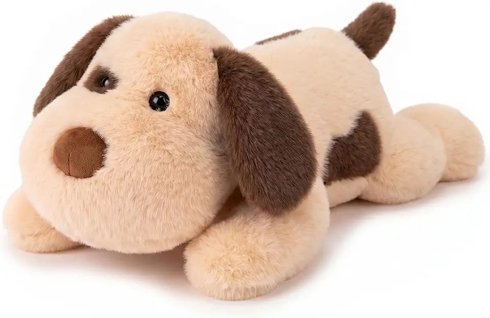 Gudisi 2.4 Pounds Weighted Dog Stuffed Animals 15.7Inch Weighted Dog Plush,Huggable Companion for Kids & Adults, Gift for Thanksgiving, Christmas and Birthday.