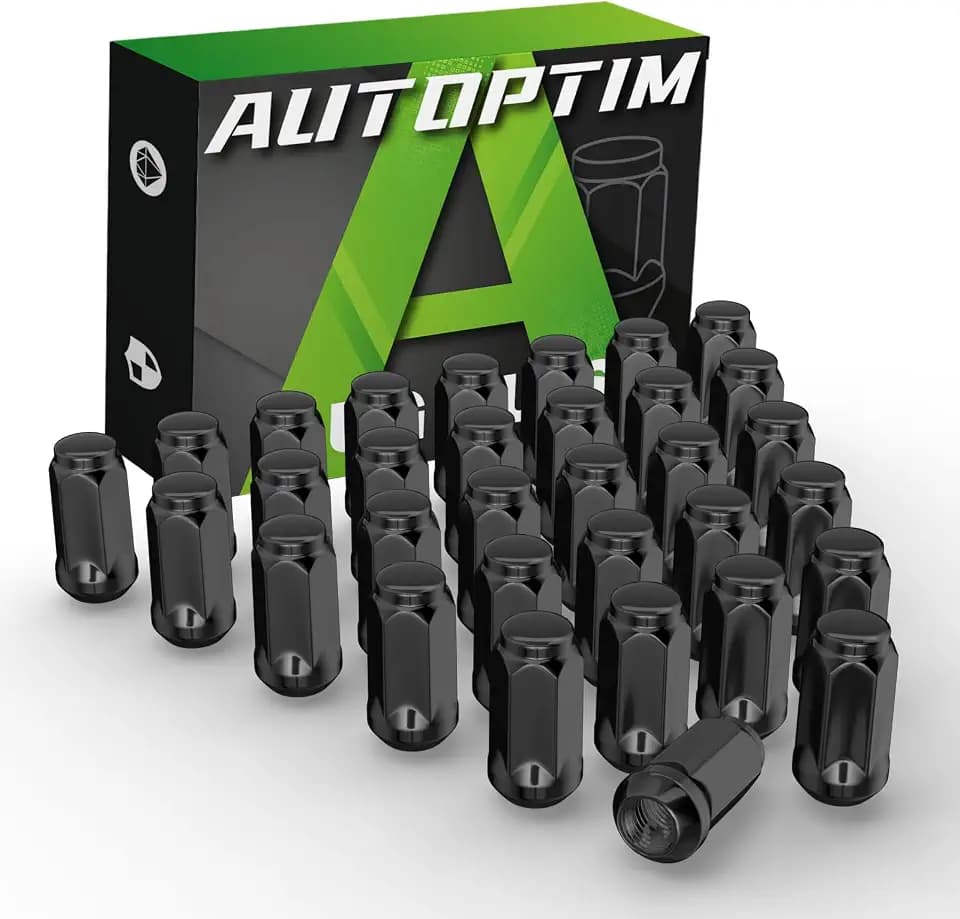 AUTOPTIM 9/16-18 Lug Nuts - 32 PCS Black, 3/4"(19mm) Hex, for Dodge Ram