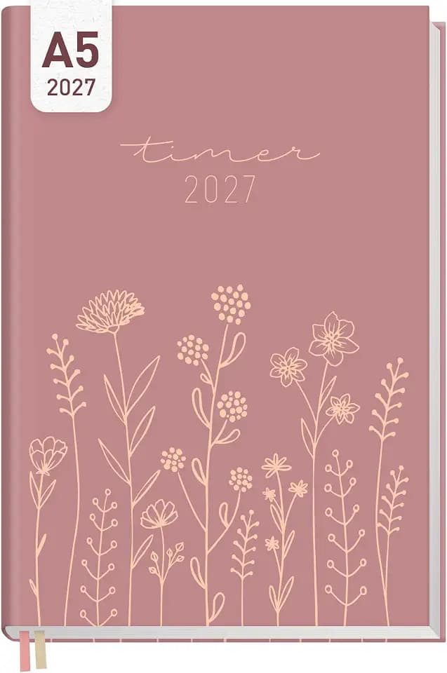 Häfft® Chäff-Timer Classic 2027 A5 Terminkalender "Fine Flowers rosé"