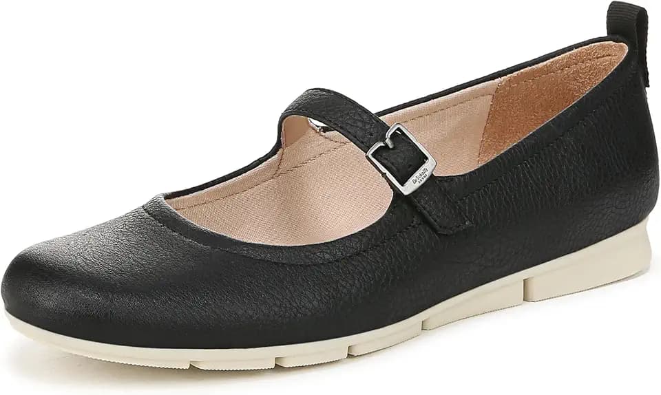 Dr. Scholl's Shoes Womens Timeless Jane Mary Jane Flat Black Smooth 9 M