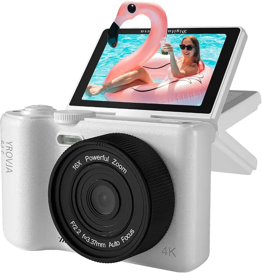 4K Digital Camera for Photography, White