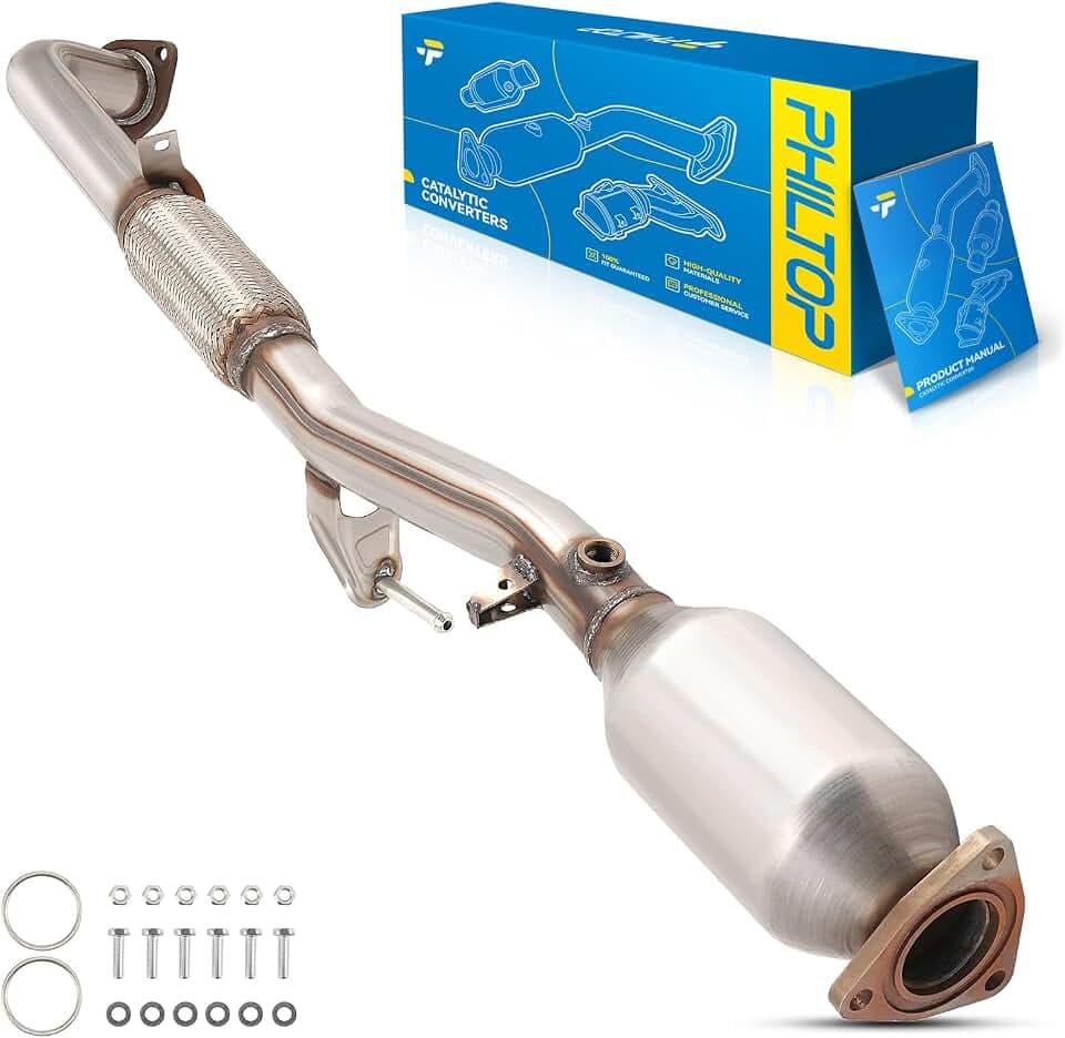 PHILTOP High Flow Rear Catalytic Converter Kit Direct-Fit 55715, 643137, 41233 Compatible with Honda, Acura 2013-2017 Accord 2.4L, 2015-2017 TLX 2.4L, with O2 Port, EPA Compliant