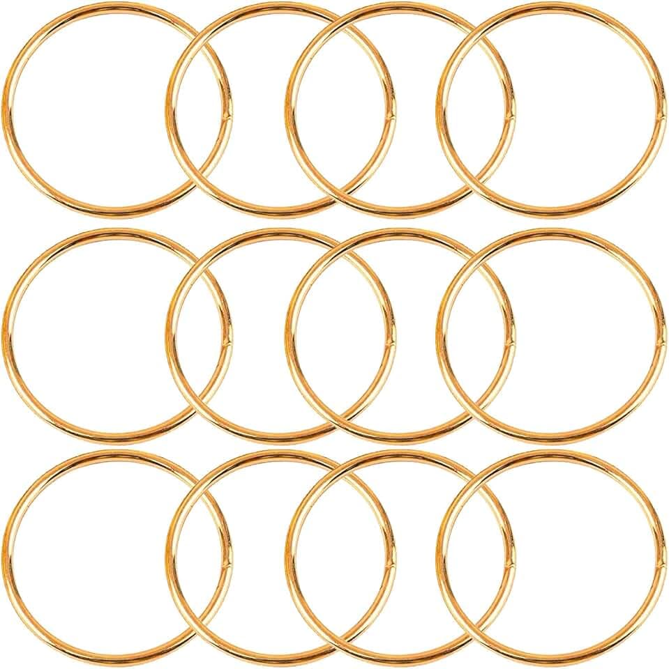 12Pcs Macrame Hoops Ring, BetterJonny 5 Inch Metal Craft Hoops Gold Dream Catcher Rings Wreath Hoop Rings for Home Decorations DIY Crafts