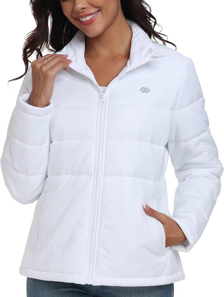 MoFiz Damen Steppjacke Leichte Puffer Jacke Übergangsjacke Warme Winterjacke Gefüttert Pufferjacke mit Taschen für Outdoor Wandern Reisen