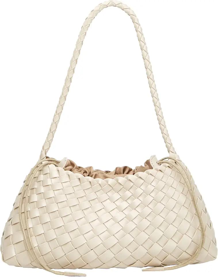 Woven Hobo Bags Women Trendy Suede Bucket Purse Shoulder Bag Tote Handbag