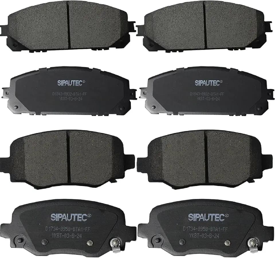 Front & Rear Ceramic Brake Pads Replacement For 2014 2015 2016 2017 2018 2019 2020 2021 2022 Jeep Cherokee With Dual Piston Front Caliper