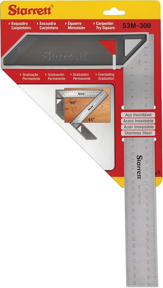 Starrett K53M-300-S Tischler Try Quadrat für die Holzbearbeitung – 300mm metrischer Satz Vierkant