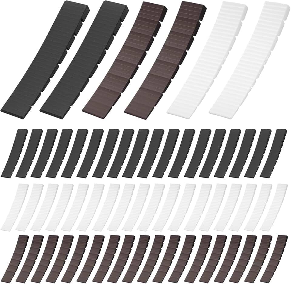 60 Stück Unterlegkeile Möbelkeile Ausgleichskeile Kunststoffkeile, Kunststoff Keile Justierkeile, Plastikkeile Nivellierkeile für Möbel Schrank Kommode Tischstuhlfüße Nivellierunterlagen