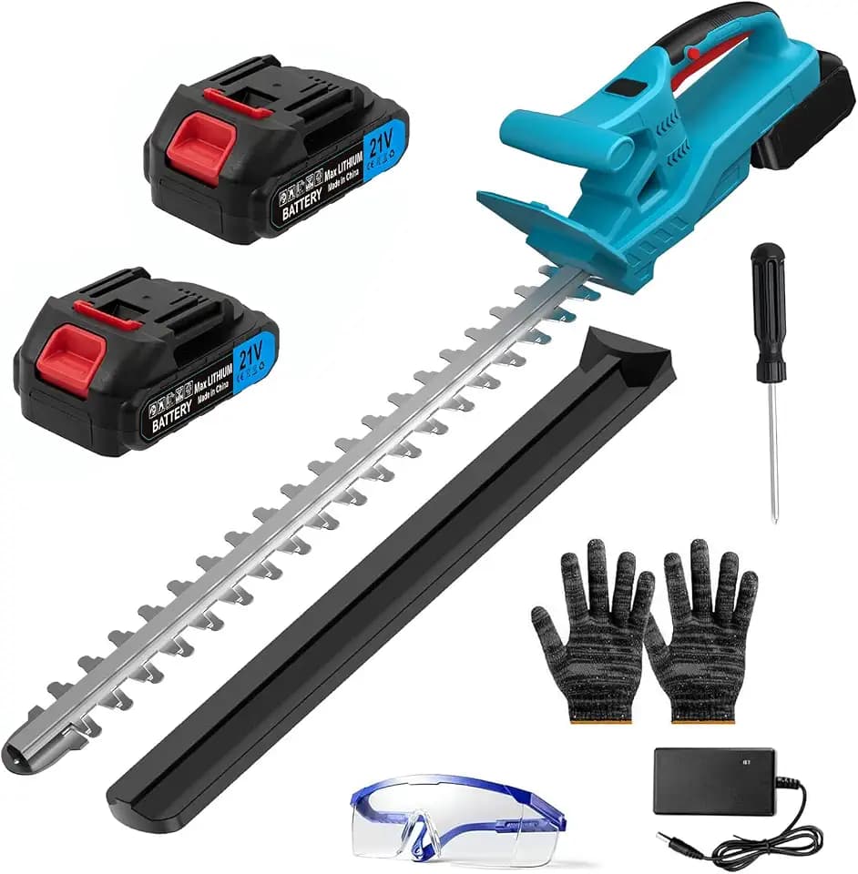Akku-Heckenschere,Elektrische Heckenschere mit 2x2000 mAh Akkus