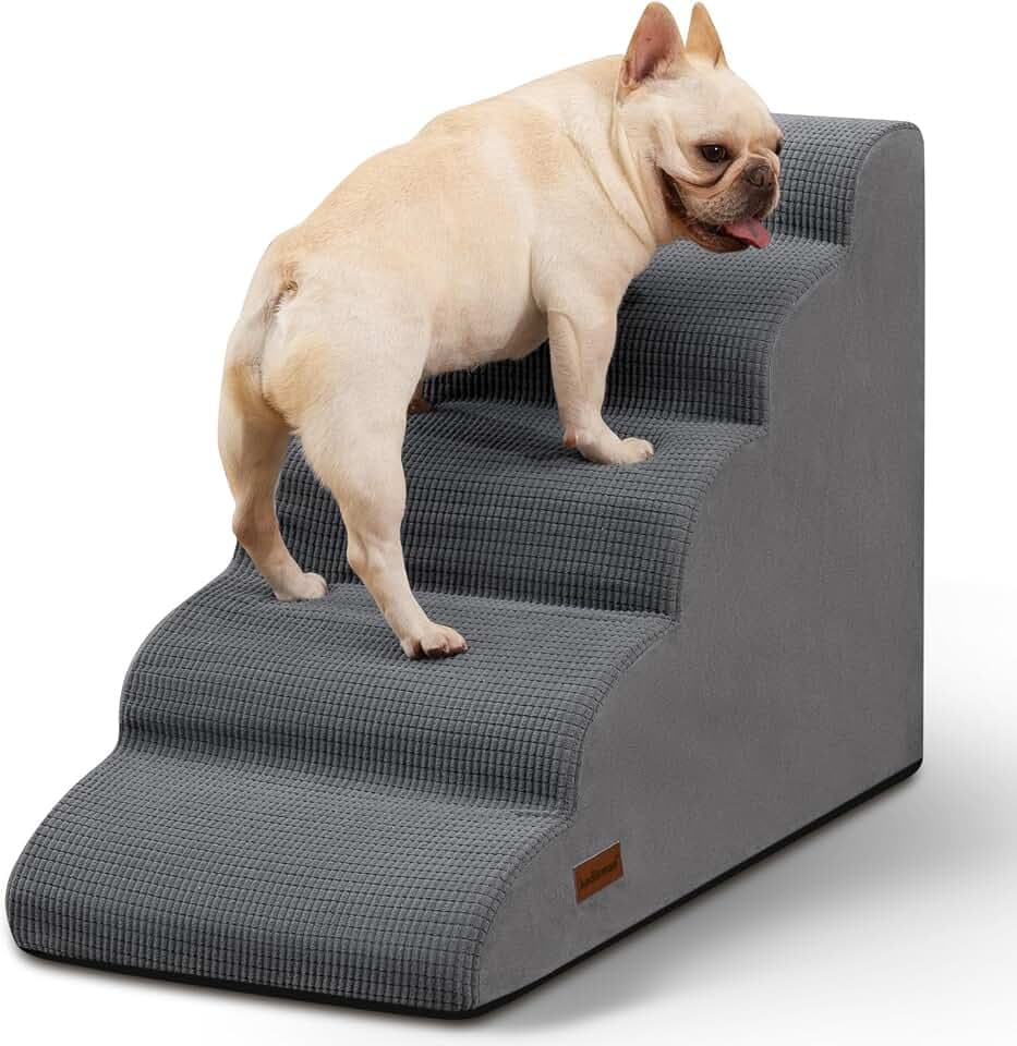 Aodisman Dog Stairs for High Bed,5-Step Pet Ramp for Small Dogs and Cats