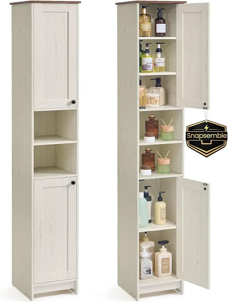 SONGMICS HOME Snapsemble Bathroom Storage Cabinets, 67-Inch Tall, 1 Pack