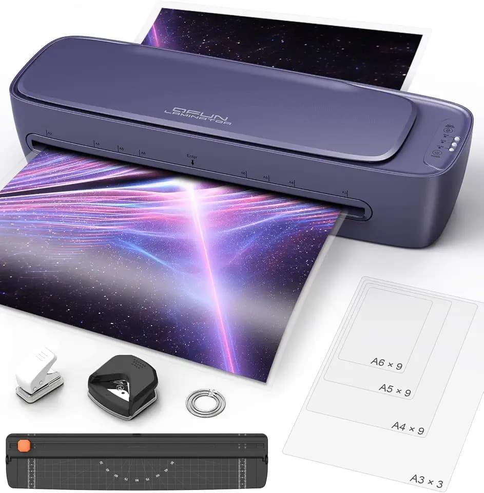 Qfun 13-Inch Thermal & Cold Laminator Machine 11x17 with Laminating Sheets